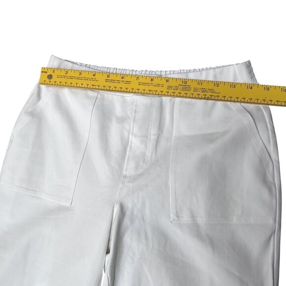 Susan Graver Weekend Womens S Capris 2 Pair White & Blue Gingham Pull On Summer - Picture 7 of 16